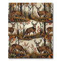 Majestic Woodland Deer Birch Forest Rug