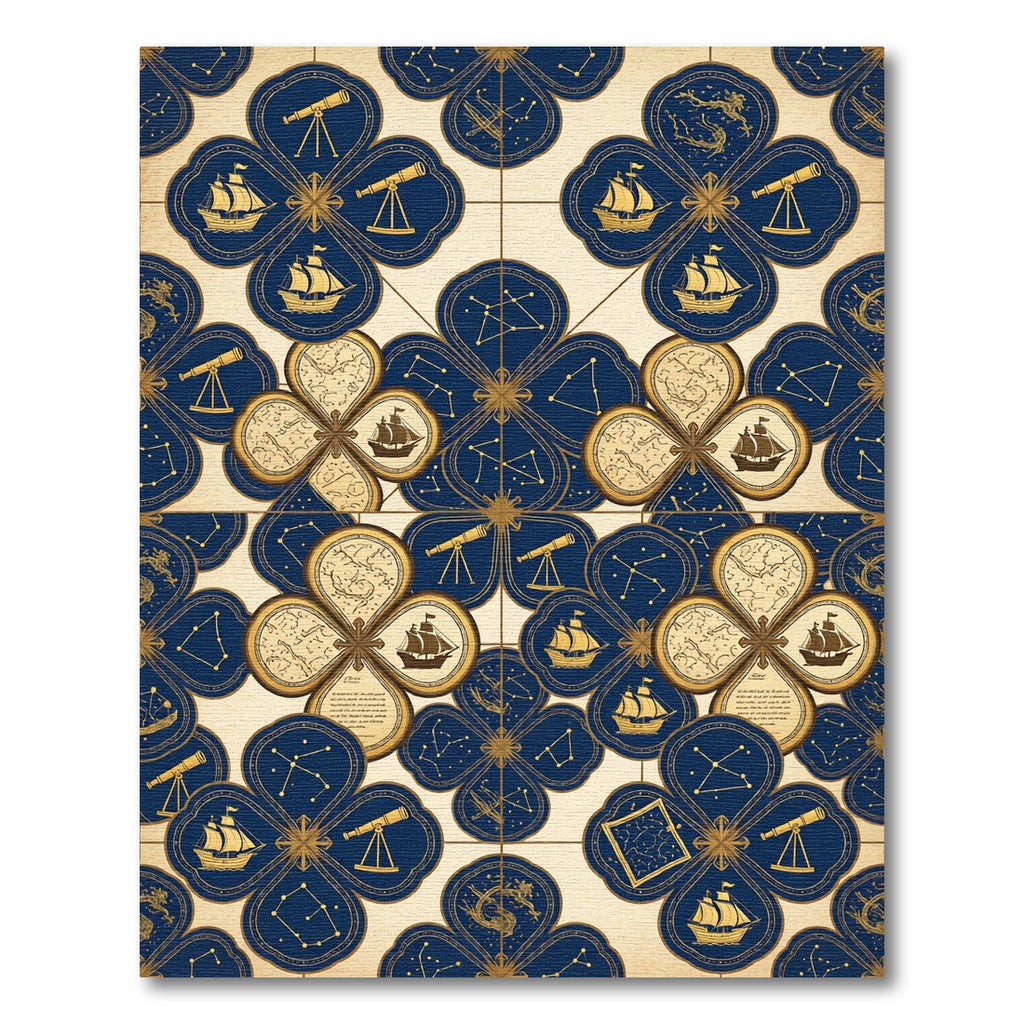 Celestial Navy Gold Nautical Constellation Rug
