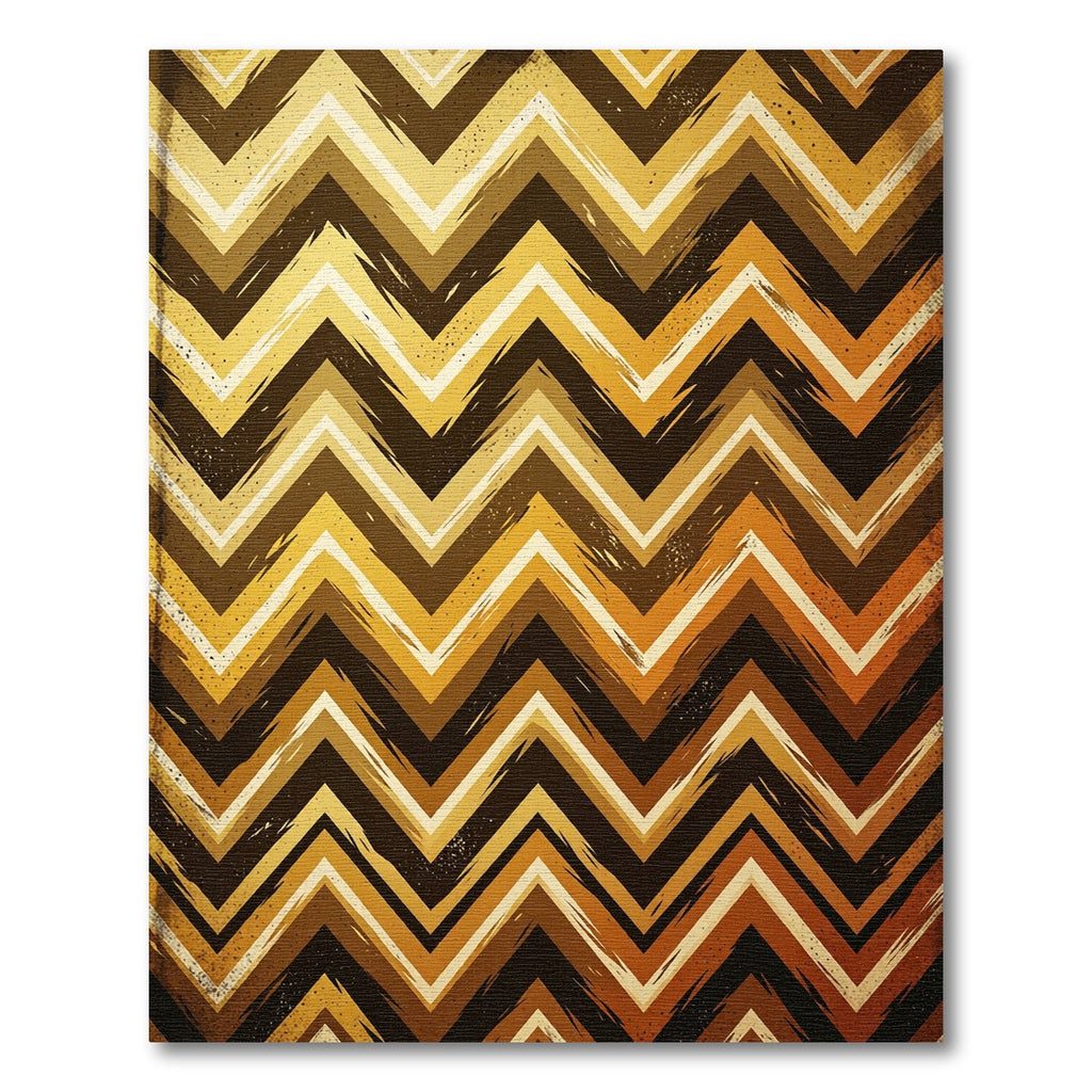 Gold Bronze Chevron Zigzag Texture Rug