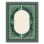 Emerald Green Celtic Knot Border Rug