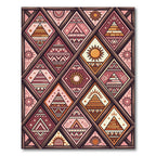Terracotta Sun Diamond Geometric Pattern Rug
