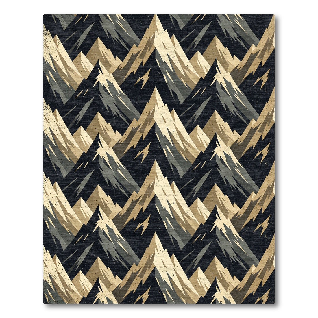 Geometric Mountain Peak Earth Tone Art Rug