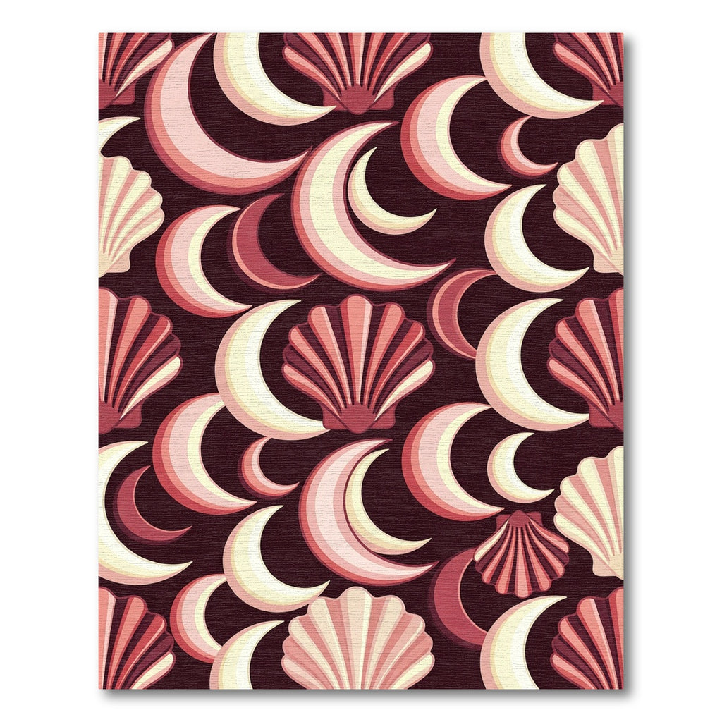 Celestial Shell and Crescent Moon Rug