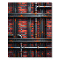 Industrial Brick Wall with Aged Pipes Rug