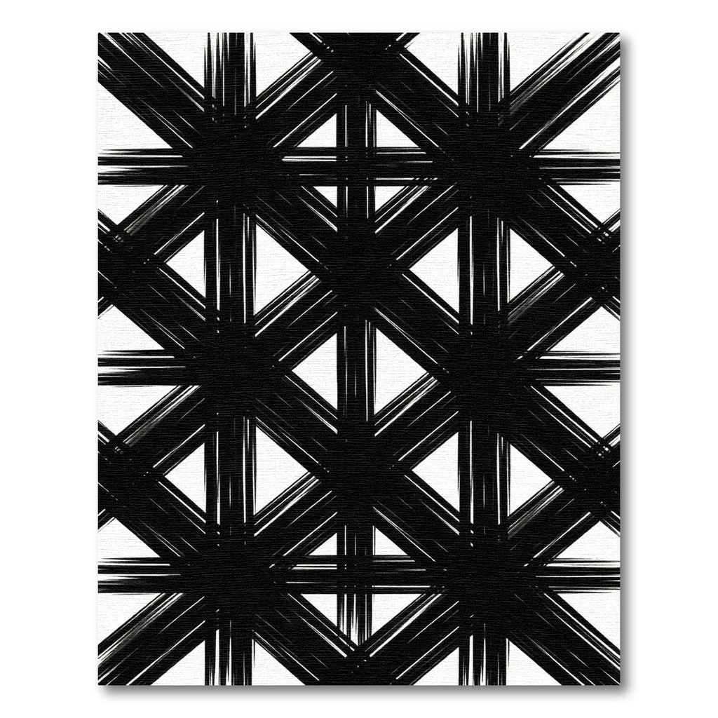 Bold Black Intersecting Lines Rug
