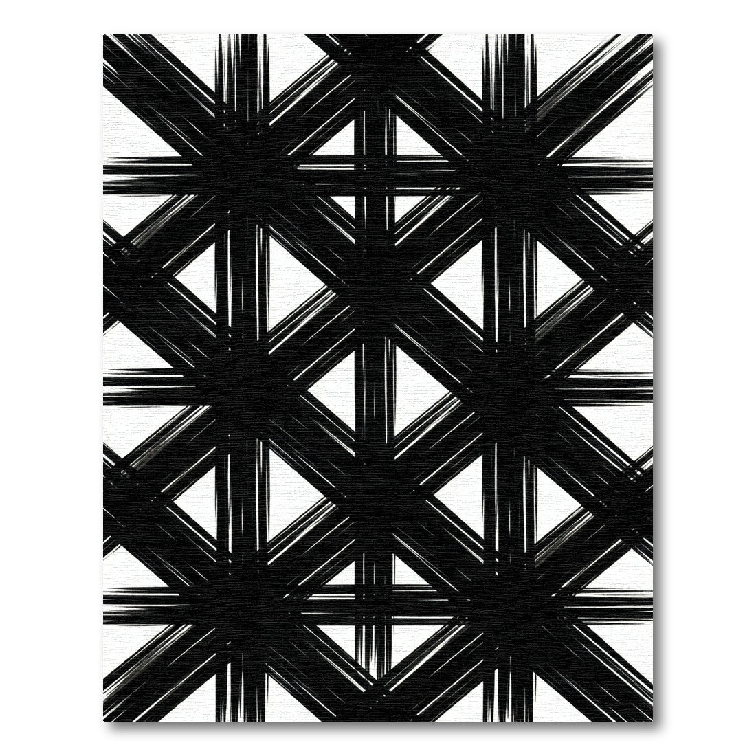 Bold Black Intersecting Lines Rug