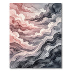 Crimson Pink Watercolor Swirls Rug