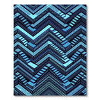Geometric Blue Tribal Zigzag Staircase Rug