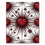 Crimson Heartburst Symmetry Rug