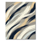 Modern Neutral Abstract Brushstroke Swipe Rug