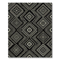 Sophisticated Monochrome Geometric Tribal Diamond Rug