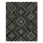 Sophisticated Monochrome Geometric Tribal Diamond Rug