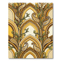 Golden Paisley Arched Floral Vine Rug