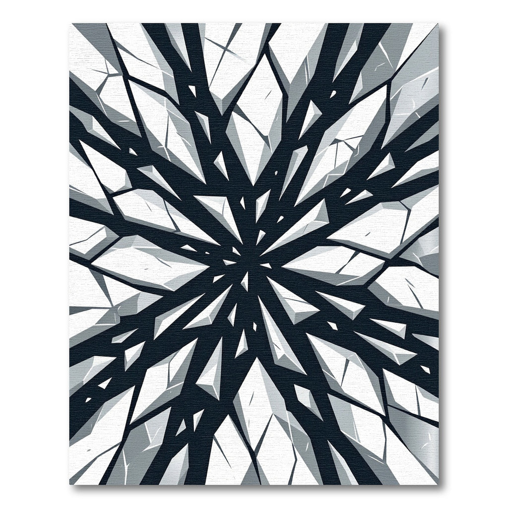 Monochromatic Minimalist Shattered Crystal Abstract Rug