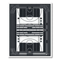Modern Monochrome Basketball Court Graphic Rug