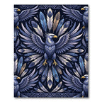 Majestic Blue Eagle Feather Mandala Rug