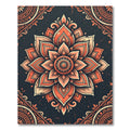 Burnt Orange Floral Mandala Medallion Rug