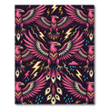 Vibrant Pink Eagle Lightning Storm Rug