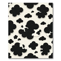Minimalist Black and Cream Cloudy Texture Rug