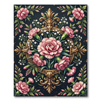 Vintage Pink Carnation Golden Medallion Rug