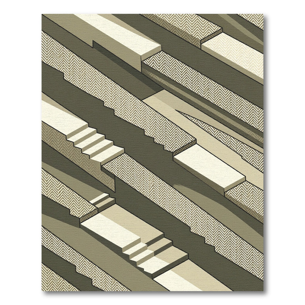 Monochromatic Geometric Stepped Motif Rug