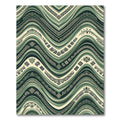 Sage Green Chevron Tribal Waves Rug