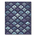 Indigo Floral Scalloped Arch Tile Rug