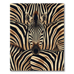 Black Brown Zebra Stripe Close-up Rug