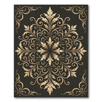 Regal Gold Acanthus Leaf Medallion Rug