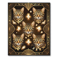 Gilded Art Deco Feline Portrait Rug