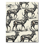 Safari Antelope Herd Neutral Earth Tone Rug