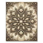Elegant Antique Scalloped Shell Medallion Rug