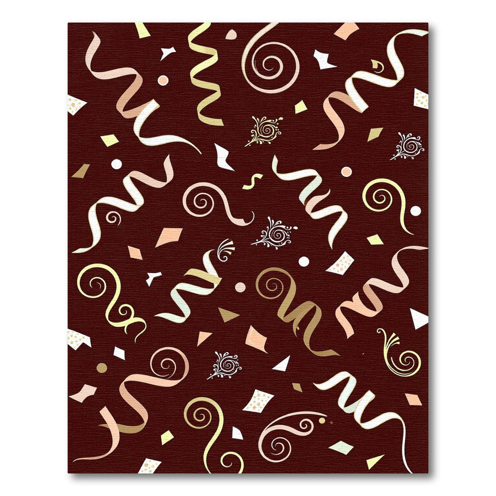 Golden Confetti Swirls And Ribbons Rug