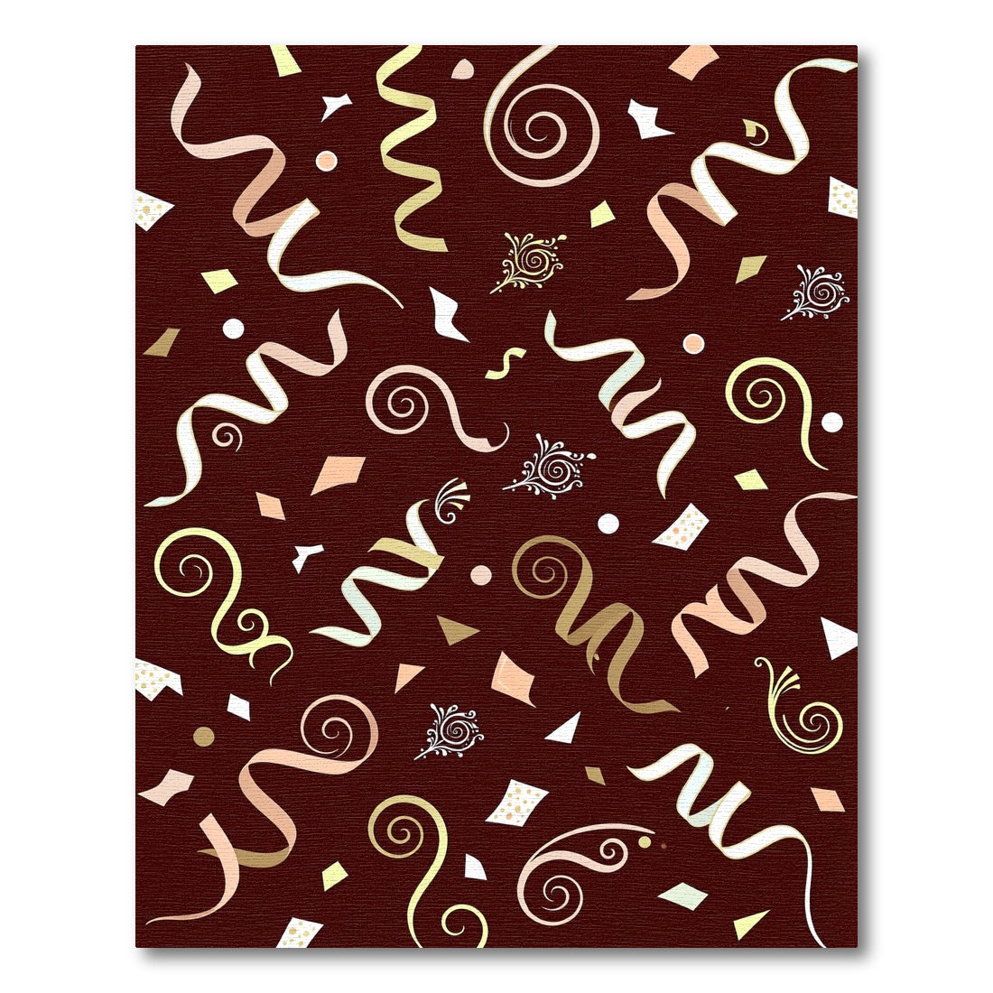 Golden Confetti Swirls And Ribbons Rug