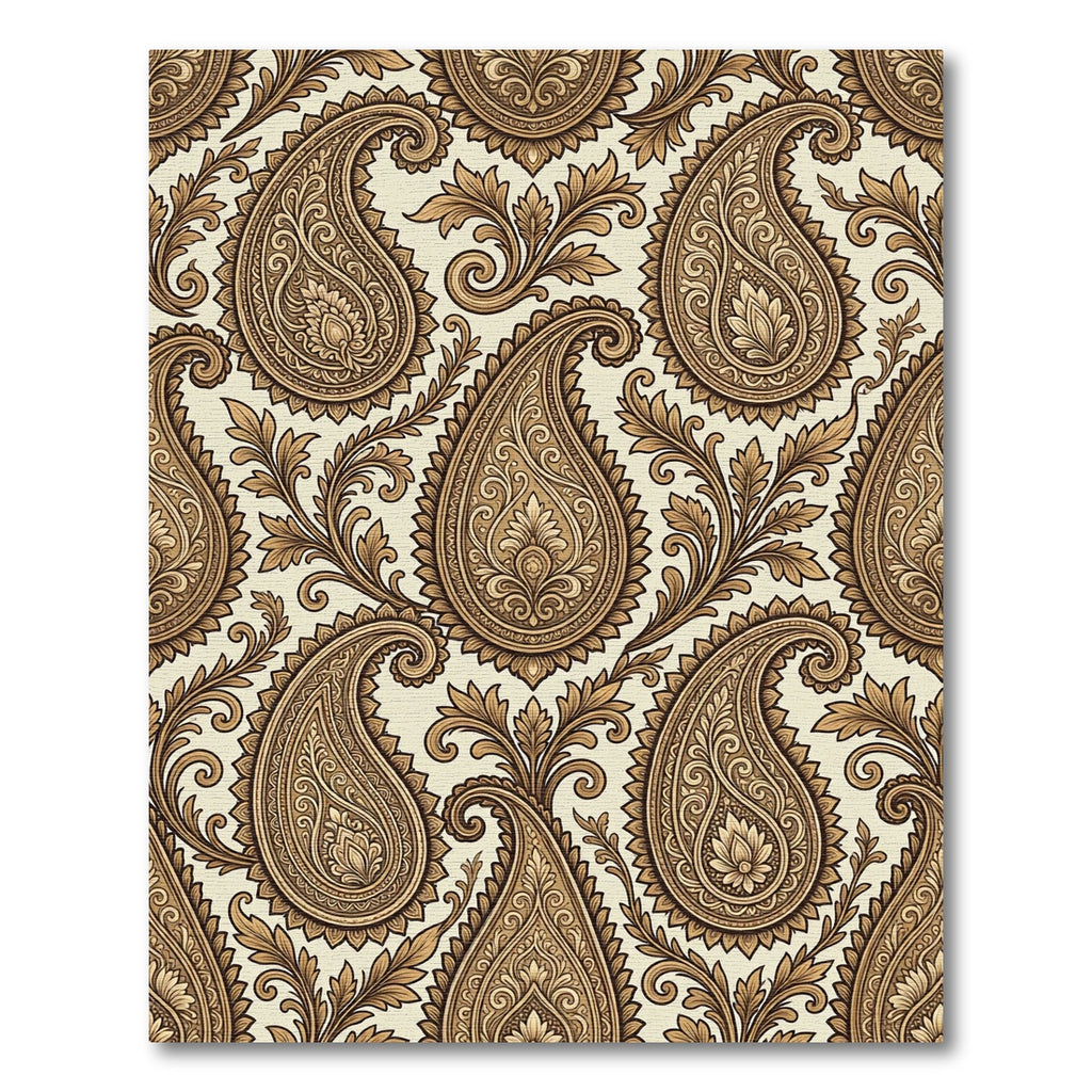 Classic Paisley Butternut Floral Scrolling Rug