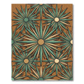Art Deco Starburst Golden Sage Rug
