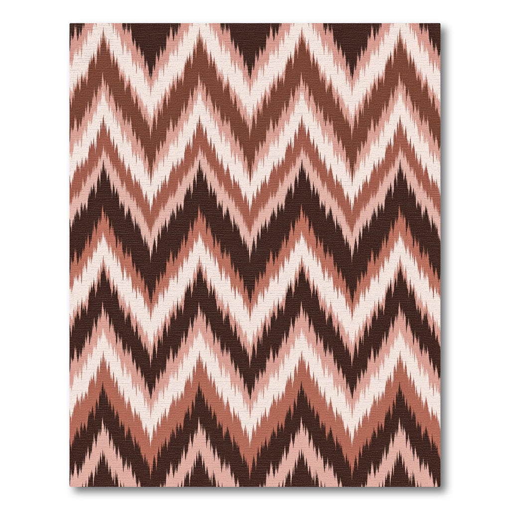 Earthy Brown Chevron Ikat Wave Rug