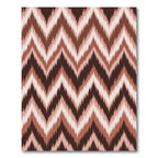 Earthy Brown Chevron Ikat Wave Rug
