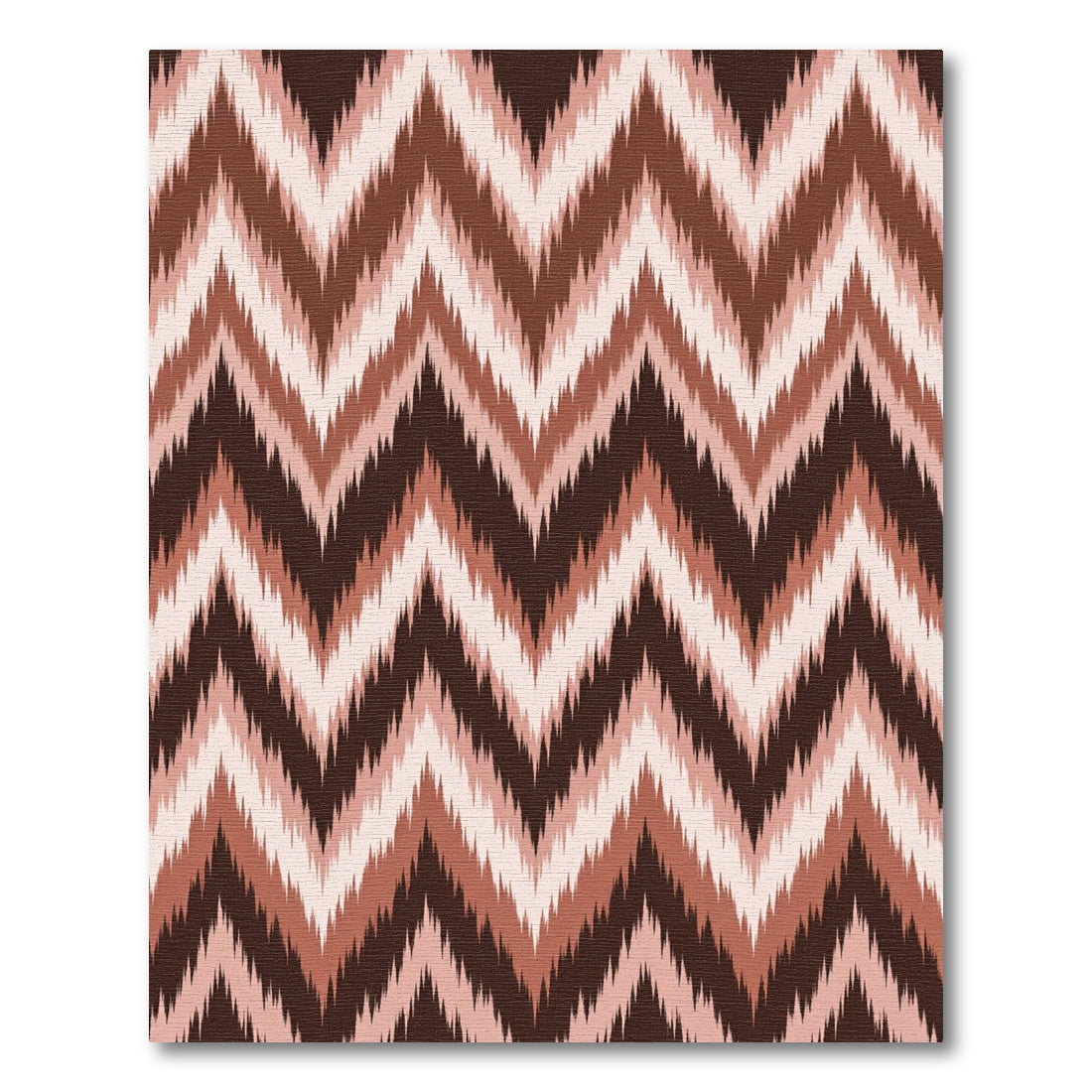 Earthy Brown Chevron Ikat Wave Rug