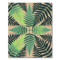 Green Fern Foliage Pattern Rug