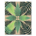 Green Fern Foliage Pattern Rug