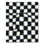 Ivory Black Starburst Checkerboard Rug
