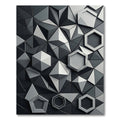 Monochromatic Geometric Hexagon Prism Mosaic Rug