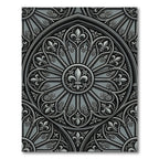 Gothic Charcoal Fleur de Lis Medallion Rug