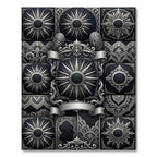 Ornate Silver Sunburst Lace Medallion Rug