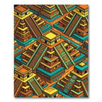 Vibrant Aztec Geometric Step Pyramid Rug