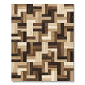 Geometric Parquet Wood Grain Block Rug