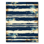 Navy Gold Textured Stripe Rug