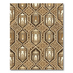 Golden Lantern Geometric Arabesque Scroll Rug