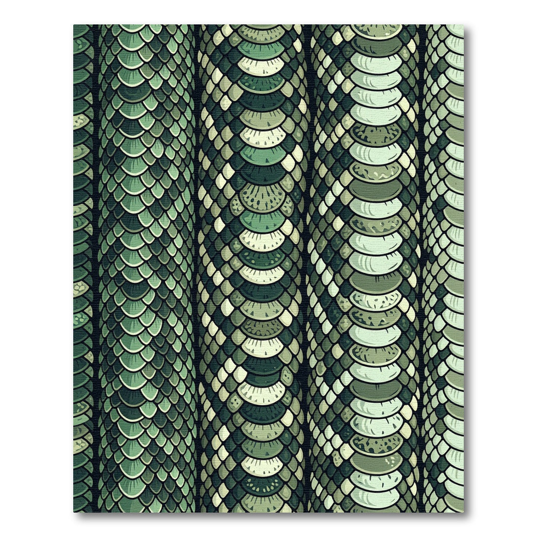 Sage Green Serpent Reptile Scale Rug